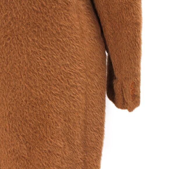 Ralph Lauren Purple Label Coat Alpaca Wool Blend Brown Midi Over Coat Size 4 - Picture 6 of 8